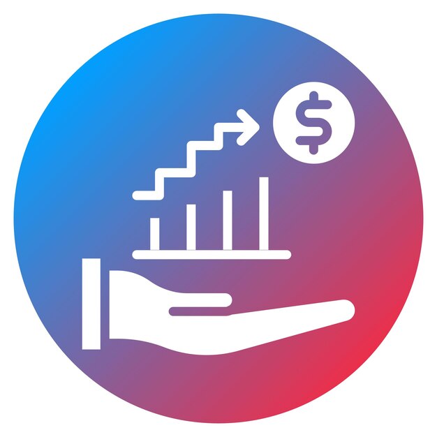 Imagen vectorial del icono de crecimiento de ingresos Se puede utilizar para el rendimiento empresarial