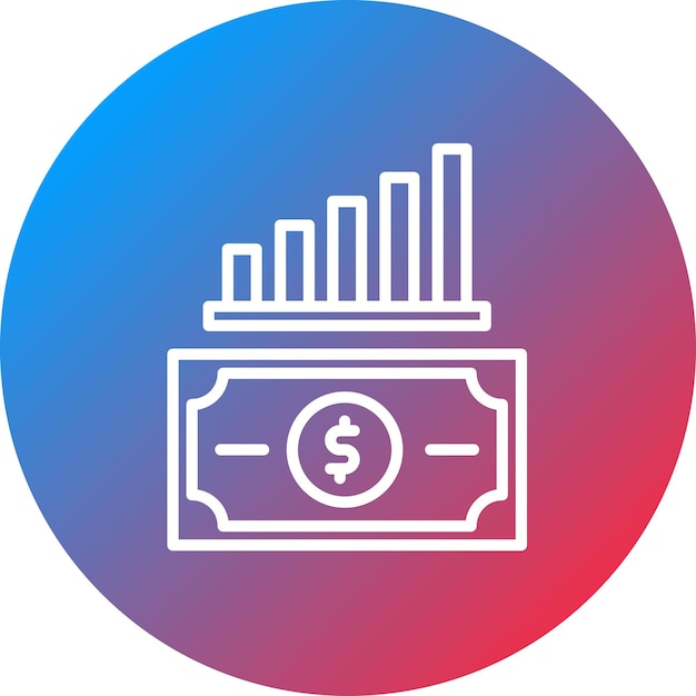 Imagen vectorial del icono de crecimiento monetario Se puede utilizar para la economía Gig