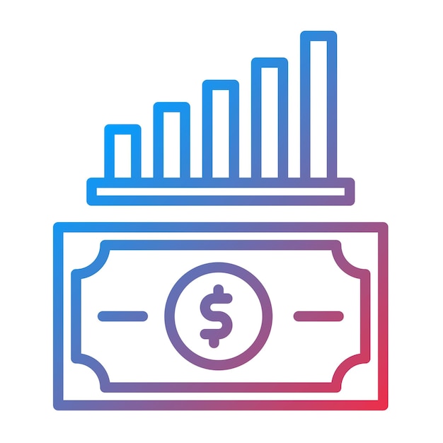 Imagen vectorial del icono de crecimiento monetario Se puede utilizar para la economía Gig