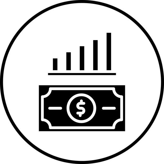 Imagen vectorial del icono de crecimiento monetario Se puede utilizar para la economía Gig