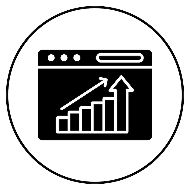 Imagen vectorial del icono de crecimiento del negocio Se puede utilizar para el servicio de marketing en Internet
