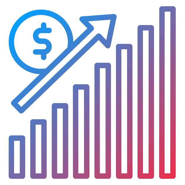 Imagen vectorial del icono de crecimiento de ventas Se puede utilizar para Business Analytics