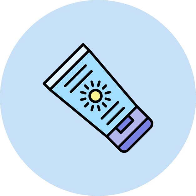 Imagen vectorial de icono de crema solar Se puede utilizar para cosméticos