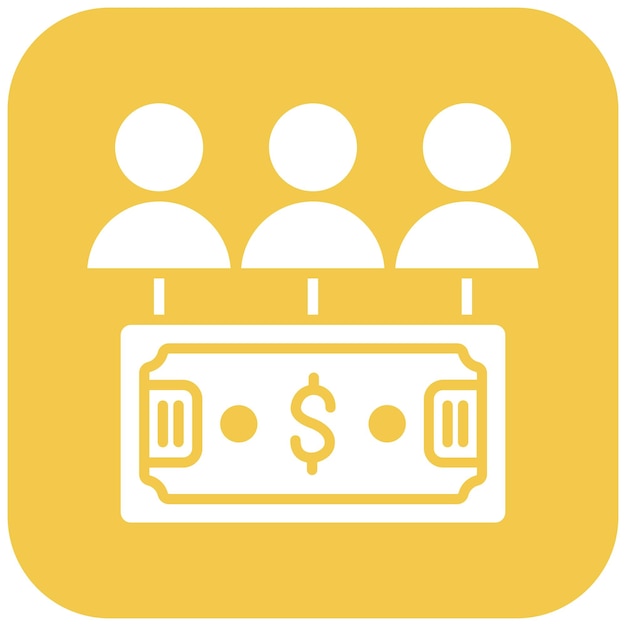 La imagen vectorial del icono de crowdfunding se puede utilizar para el arranque