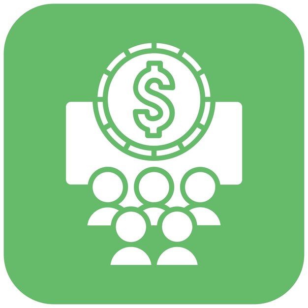 La imagen vectorial del icono de crowdfunding se puede utilizar para Fintech