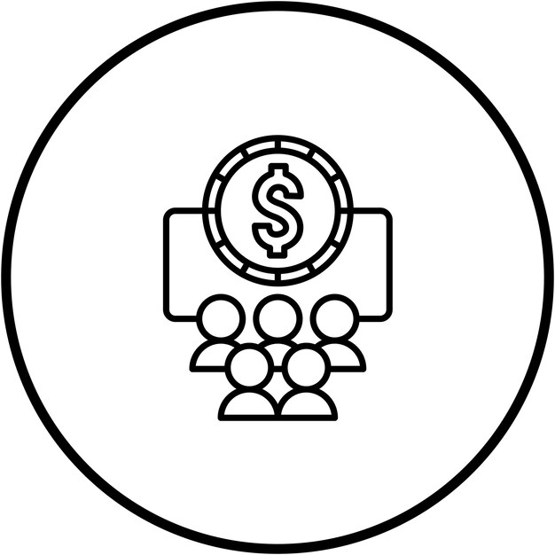 La imagen vectorial del icono de crowdfunding se puede utilizar para Fintech