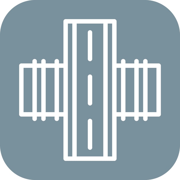 Imagen vectorial del icono del cruce de carreteras Se puede utilizar para el ferrocarril