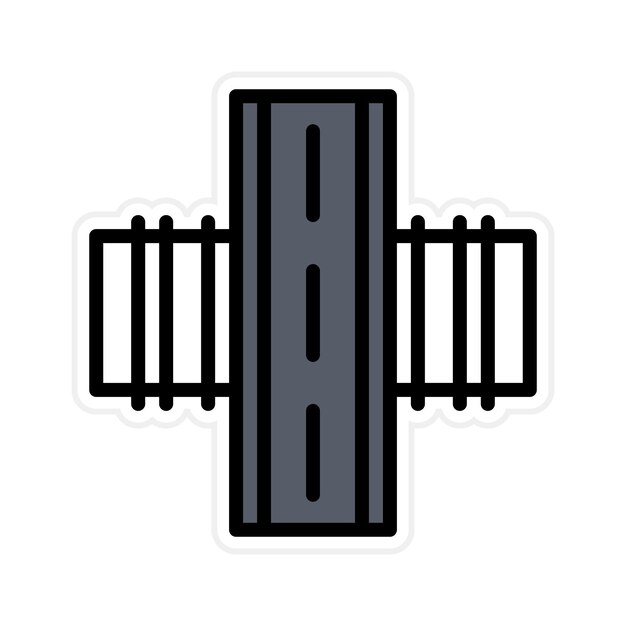 Imagen vectorial del icono del cruce de carreteras Se puede utilizar para el ferrocarril