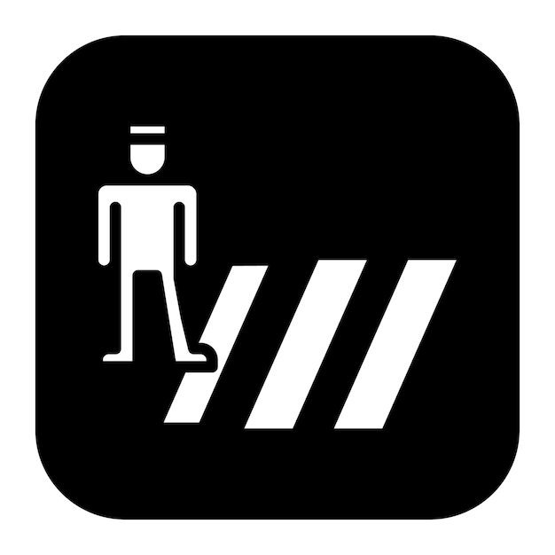 Imagen vectorial del icono del cruce de peatones Se puede utilizar para la escuela de conducción