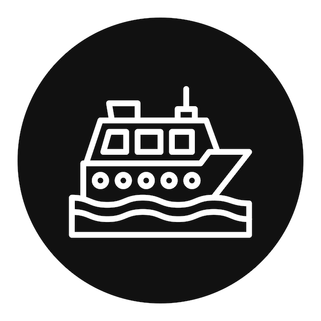 Imagen vectorial del icono del crucero Se puede usar para Beach Resort