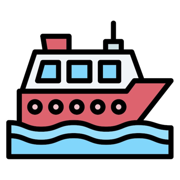 Imagen vectorial del icono del crucero Se puede usar para Beach Resort