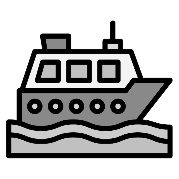 Imagen vectorial del icono del crucero Se puede usar para Beach Resort