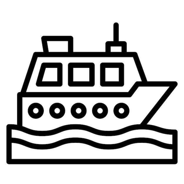 Imagen vectorial del icono del crucero Se puede usar para Beach Resort