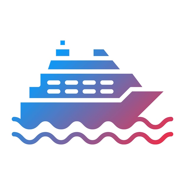 Imagen vectorial del icono del crucero Se puede utilizar para la planificación de vacaciones