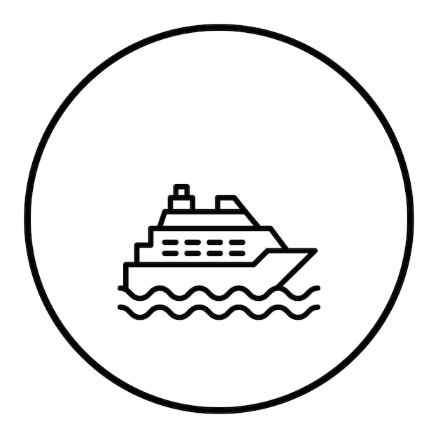 Vector imagen vectorial del icono del crucero se puede utilizar para la planificación de vacaciones