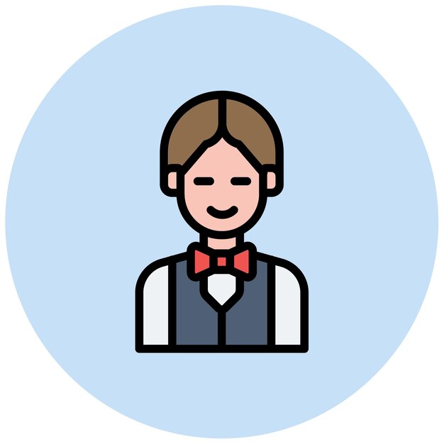 Imagen vectorial del icono del crupier masculino Se puede usar para Casino