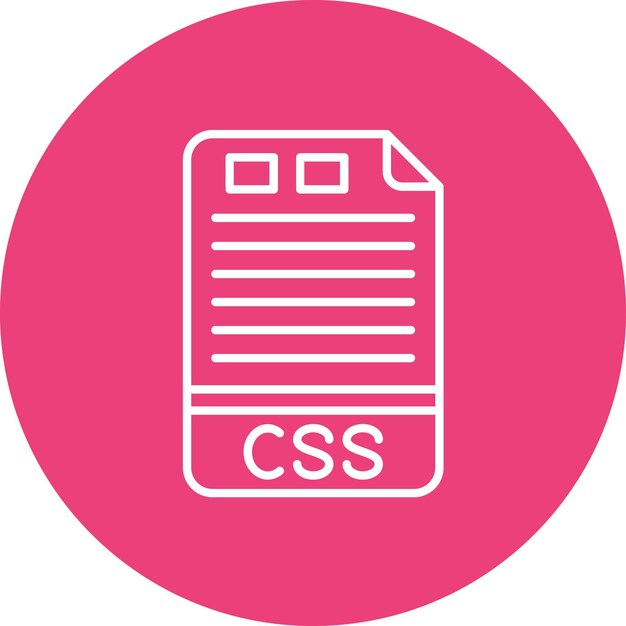 Imagen vectorial de icono CSS Se puede usar para formatos de archivo