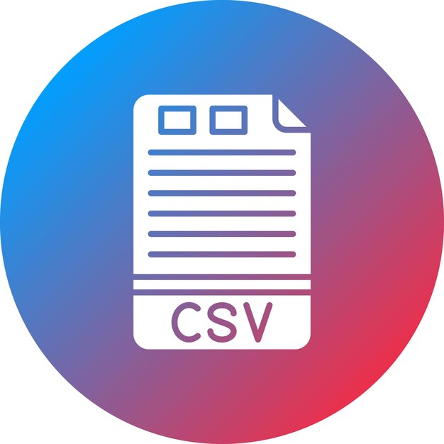 Imagen vectorial de icono CSV Puede utilizarse para formatos de archivo
