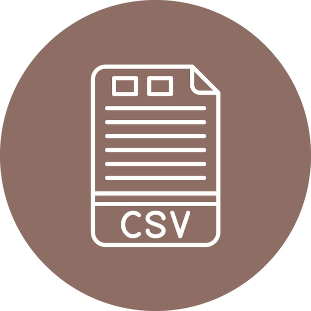 Vector imagen vectorial de icono csv puede utilizarse para formatos de archivo