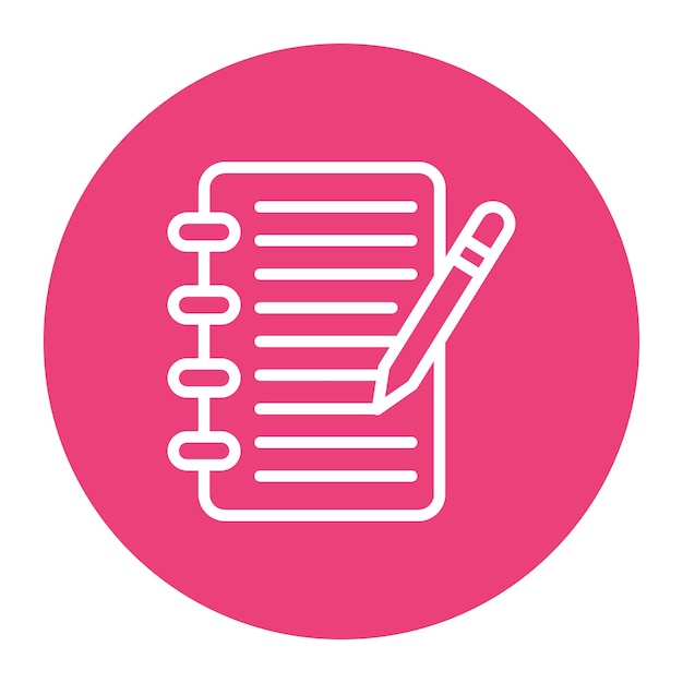 Imagen vectorial del icono del cuaderno y el lápiz Se puede usar para el Día de la Libertad de Prensa
