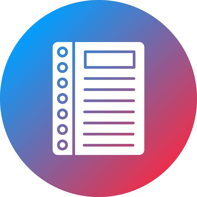Imagen vectorial del icono del cuaderno Se puede usar para Noticias y Medios