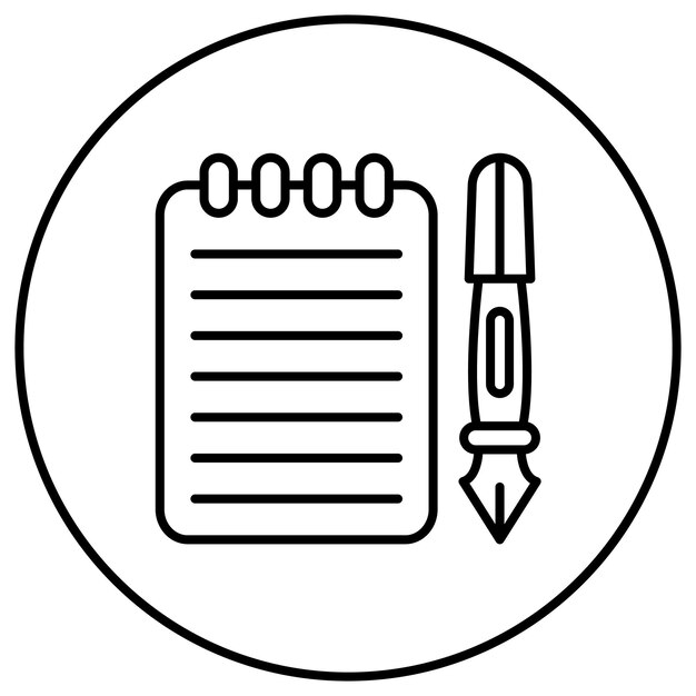 Vector imagen vectorial del icono del cuaderno se puede utilizar para la biblioteca