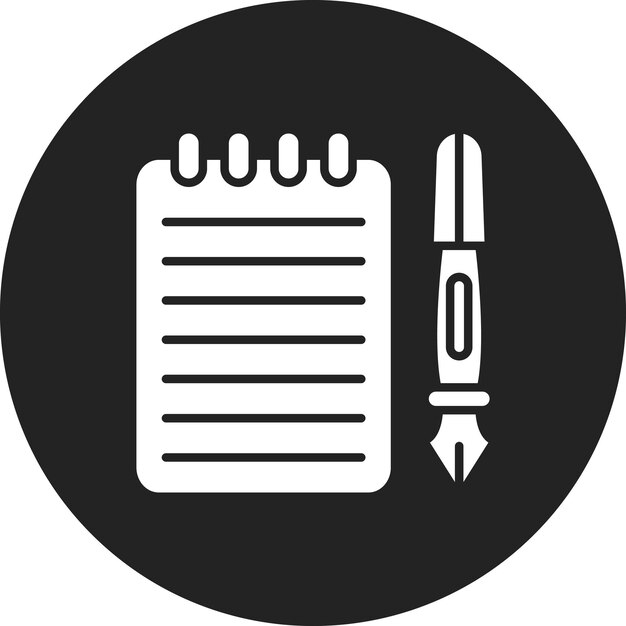 Imagen vectorial del icono del cuaderno Se puede utilizar para la biblioteca