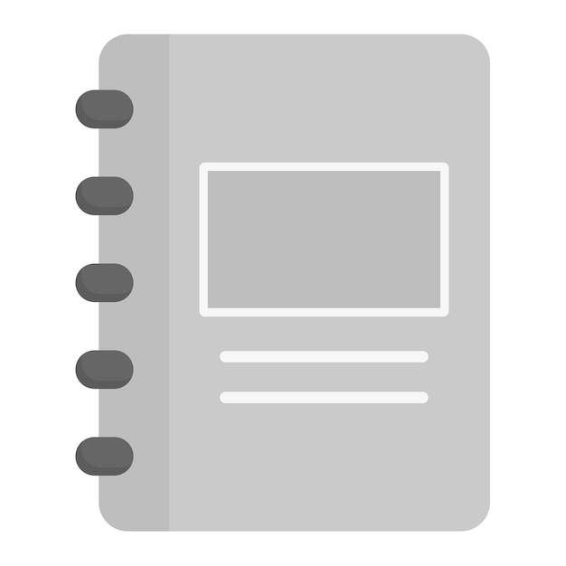 Imagen vectorial del icono del cuaderno se puede utilizar para la papelería de la oficina