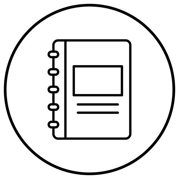 Imagen vectorial del icono del cuaderno se puede utilizar para la papelería de la oficina