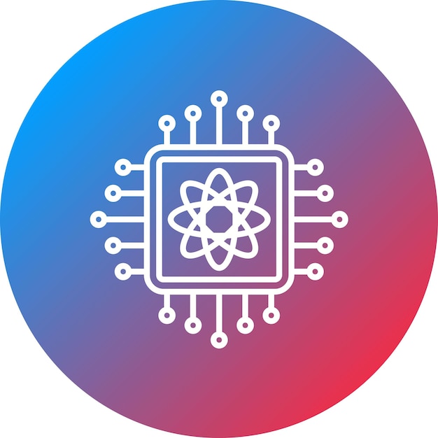 La imagen vectorial del icono cuántico de la tecnología puede usarse para el futuro