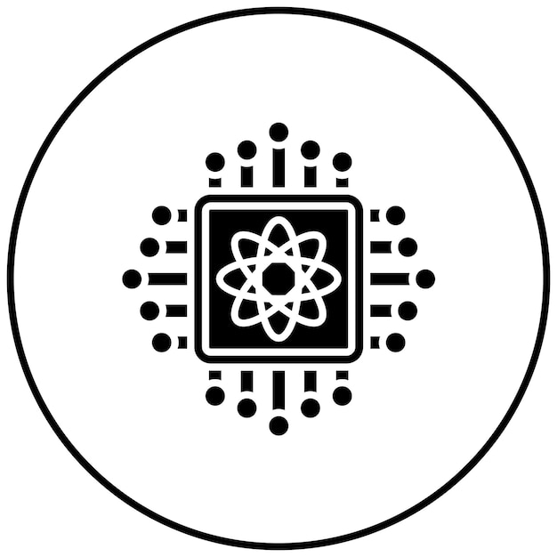 La imagen vectorial del icono cuántico de la tecnología puede usarse para el futuro