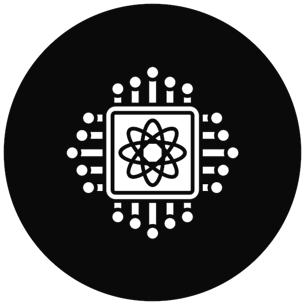 La imagen vectorial del icono cuántico de la tecnología puede usarse para el futuro