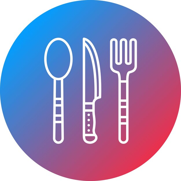 Imagen vectorial del icono de los cubiertos Se puede usar para el restaurante
