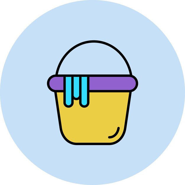 Imagen vectorial del icono del cubo de agua Se puede utilizar para la rutina de higiene