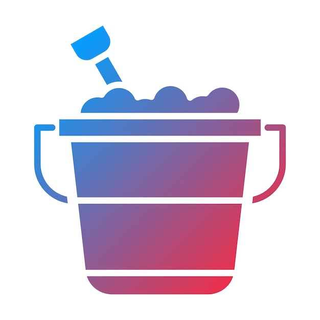 Imagen vectorial del icono del cubo de arena Se puede usar para el verano