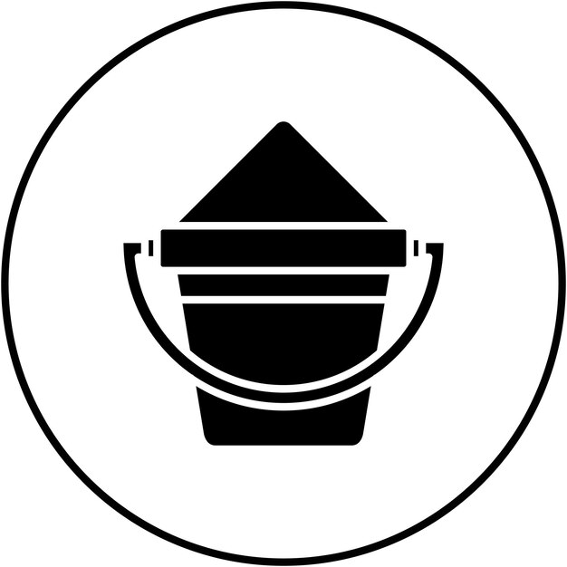 Imagen vectorial del icono del cubo de arena Se puede utilizar para juguetes infantiles