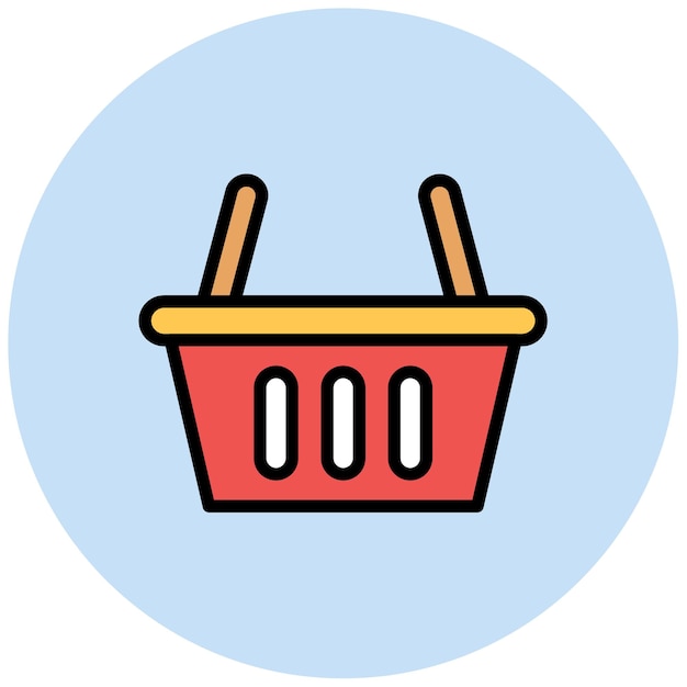 Imagen vectorial del icono del cubo de compras Se puede utilizar para el supermercado