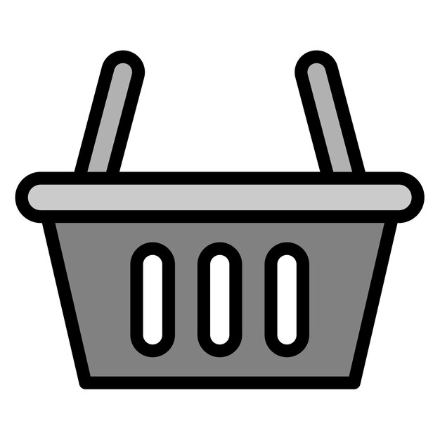 Imagen vectorial del icono del cubo de compras Se puede utilizar para el supermercado
