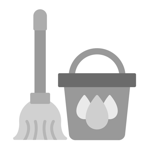 Imagen vectorial del icono del cubo de limpieza Se puede utilizar para mejoras en el hogar
