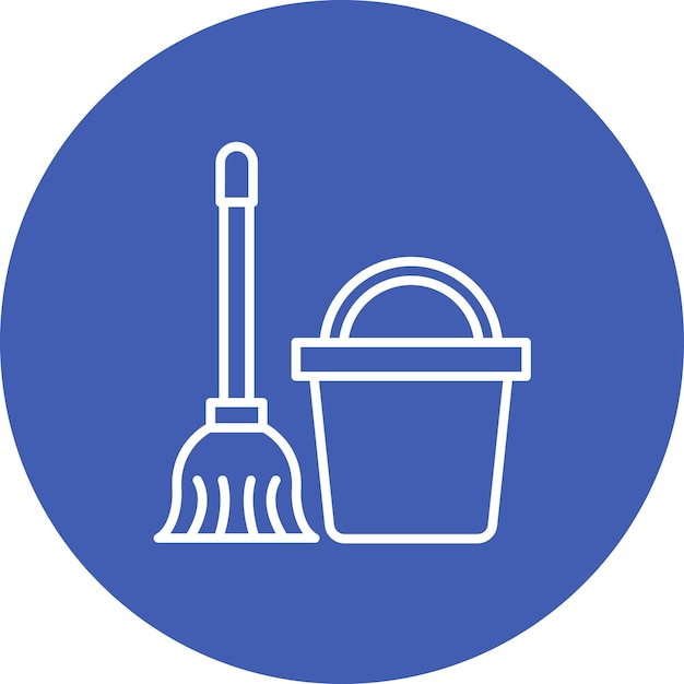 Imagen vectorial del icono del cubo de limpieza Se puede utilizar para mejoras en el hogar