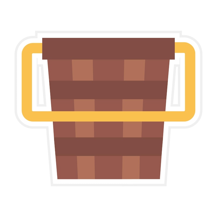Vector imagen vectorial del icono del cubo de madera se puede utilizar para village