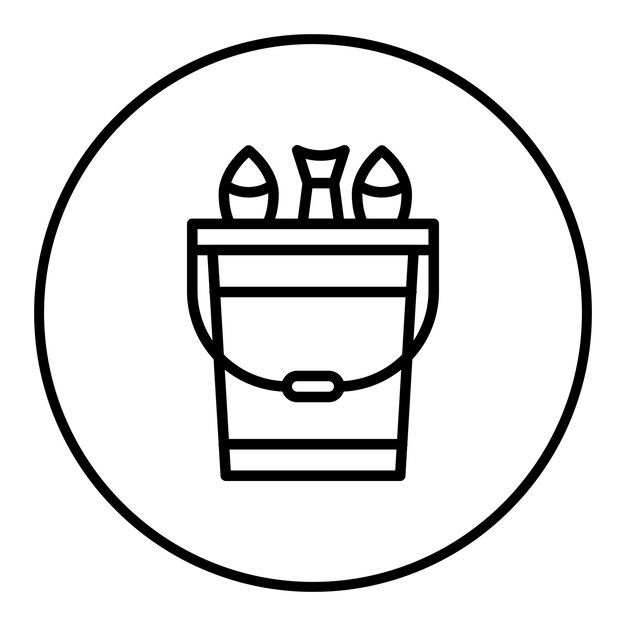 La imagen vectorial del icono del cubo de peces se puede usar para el Océano