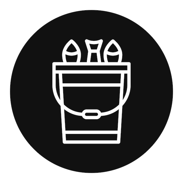 La imagen vectorial del icono del cubo de peces se puede usar para el Océano