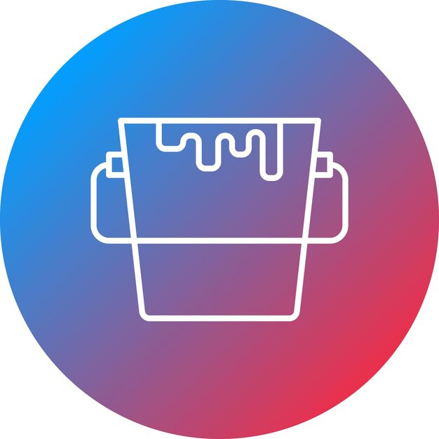 Imagen vectorial del icono del cubo de pintura Se puede utilizar para herramientas de construcción