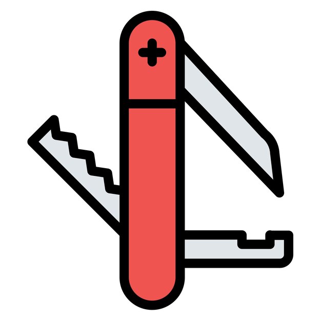 La imagen vectorial del icono del cuchillo de bolsillo se puede usar para la Aventura