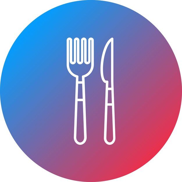 Imagen vectorial del icono del cuchillo y el tenedor Se puede usar para catering