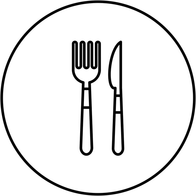 Imagen vectorial del icono del cuchillo y el tenedor Se puede usar para catering