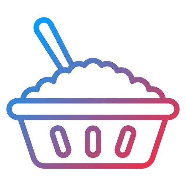 Imagen vectorial del icono del cuenco de avena Se puede usar para el brunch