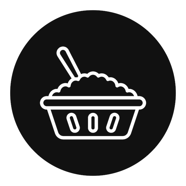 Imagen vectorial del icono del cuenco de avena Se puede usar para el brunch