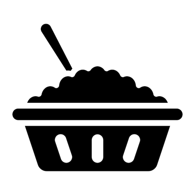 Imagen vectorial del icono del cuenco de avena Se puede usar para el brunch